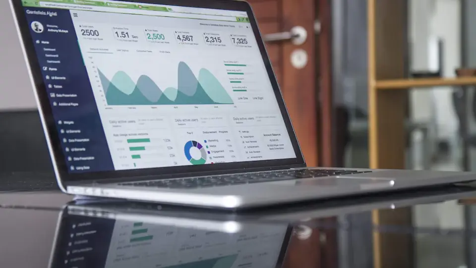 Charts and figures on a screen